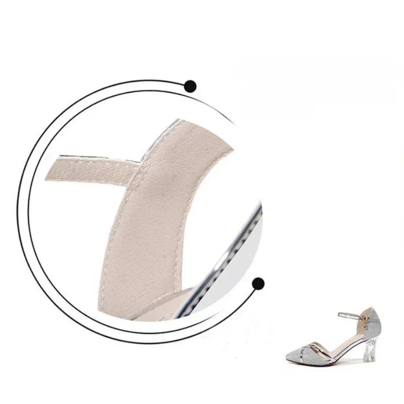 Women's Sandals, Party High Heels, Women's Solid Color, Sexy, High-quality Wedding Party, Sequined Buckle Women's Shoes