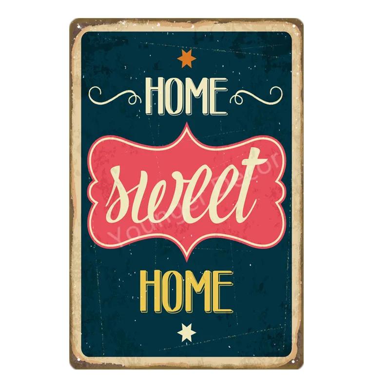 Happiness Is Love Metal Poster Tin Signs Plate Wall Decoration Vintage Art Painting Family Kitchen Rule Plaque Home Decor YJ155