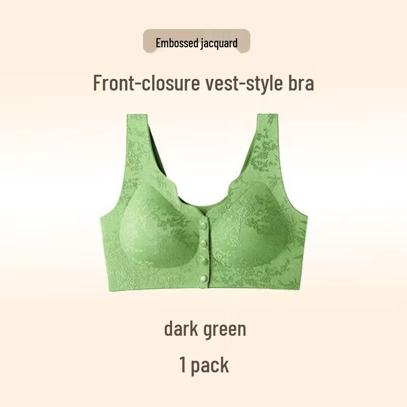 Tragbarer Damen-BH mit Frontverschluss, geprägtem Jacquard, Push-Up und ohne Bügel