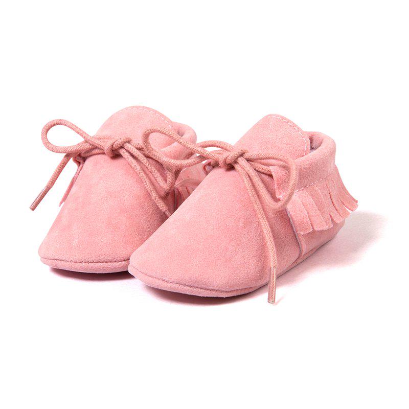 Neue Lauflernschuhe für Babys, Mädchen und Jungen, mit Quaste, Schnürung, Nubukleder, weicher Boden, 0–18 Monate