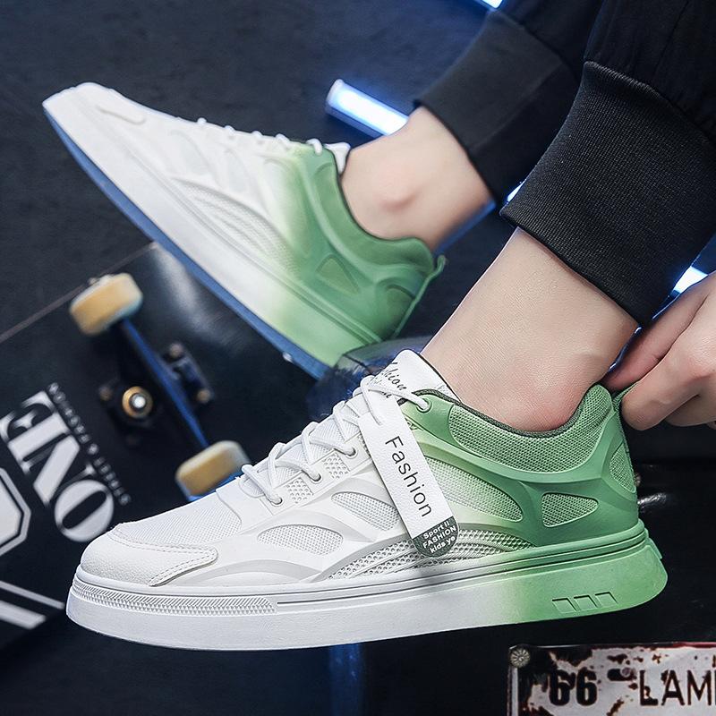 Męskie Płaskie Buty Sznurowane Outdoorowe Casualowe Sneakersy Zmieniające Kolor Buty Skateboardowe Modne Oddychające Buty do Biegania Tenis Para Hombre