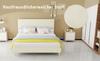 Modern bed, comfortable and soft headboard, 160*200CM, beige, multifunctional bedroom furniture, box bed frame does not include gas rod or mattress.