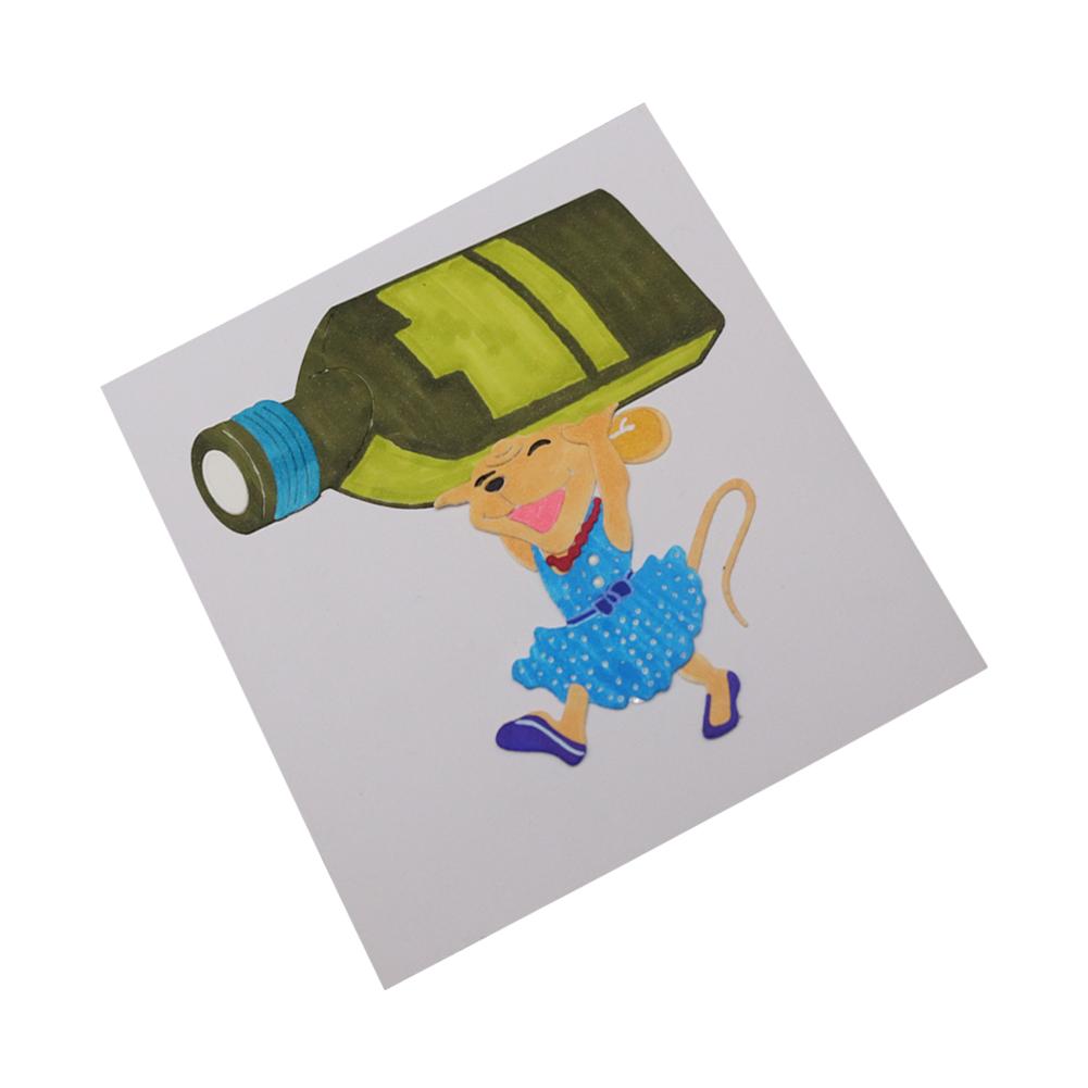 A Mouse Carrying an Oil Pot Metal Silvery Stencil Embossing Cutting Dies For Diy Scrapbooking Paper Album Cards Making