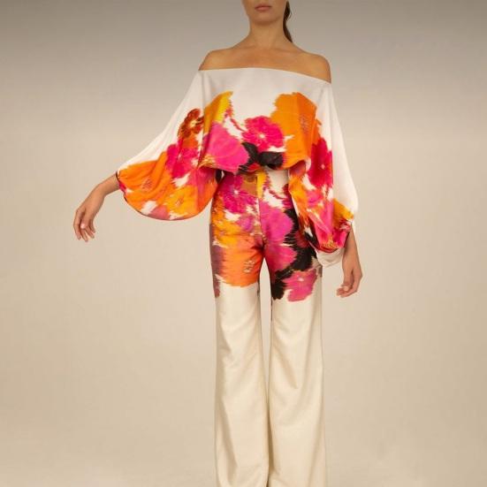 2 Stück/Set Schulterfrei Laternenärmel Langarm Hohe Taille Gerade Weites Bein Lässig