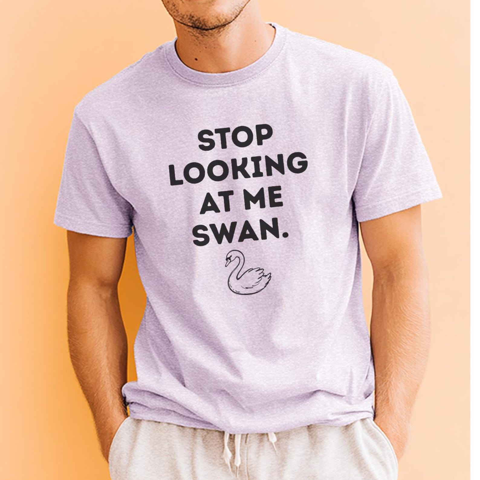 Stop Looking At Me Swan graphic tee | Swan illustration, funny text 2XL