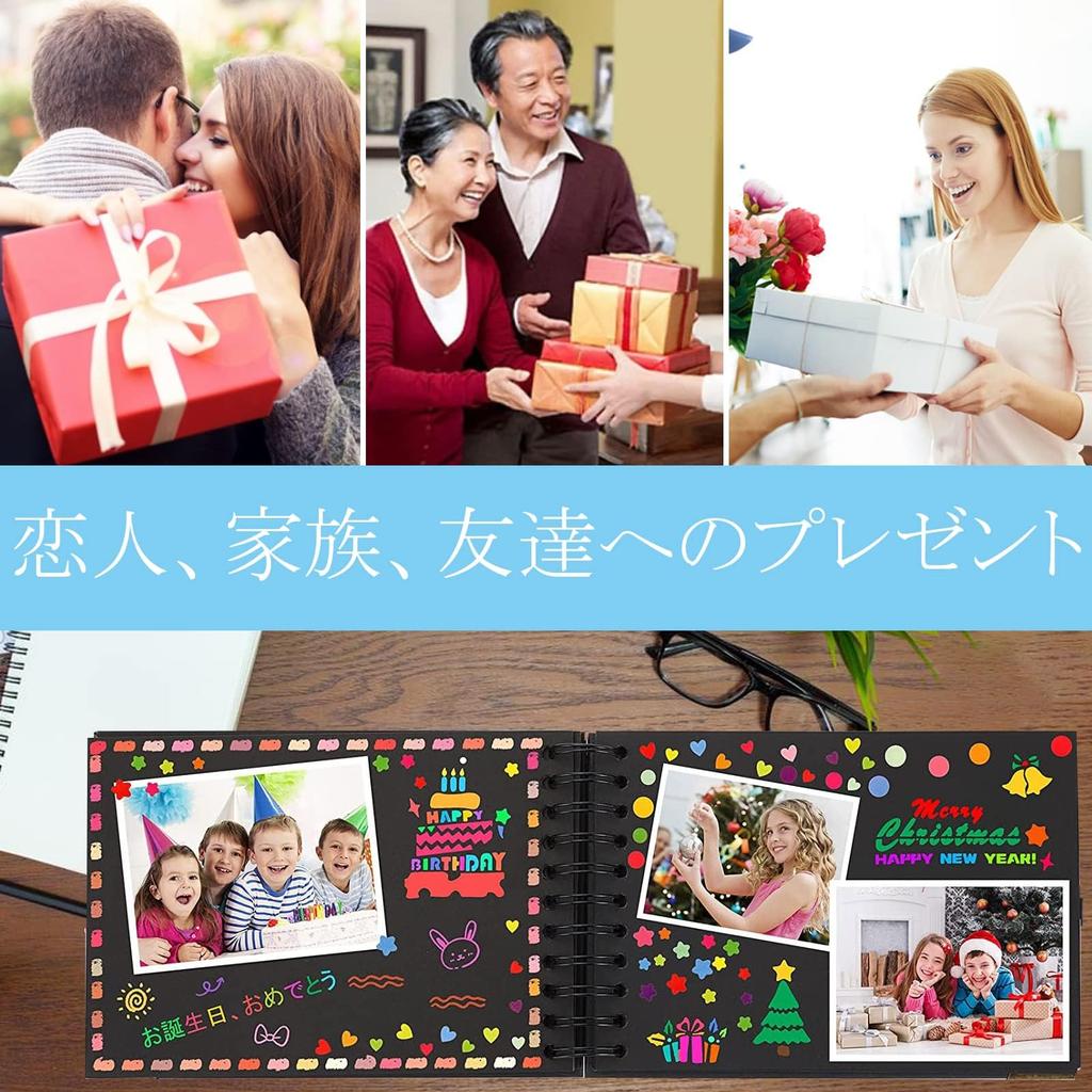 AIOR Handmade Scrapbook Photo Large DIY 40 31cm X Handmade Photo Clipping Stylish Photo Wedding Gift Album, Capacity, Mount, Sheets/80 Pages, 21.5cm,