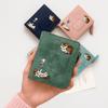 Ultra Thin Embroidered Cat Wallet Korean Style Coin Pouch Casual Canvas Card Bag  Men