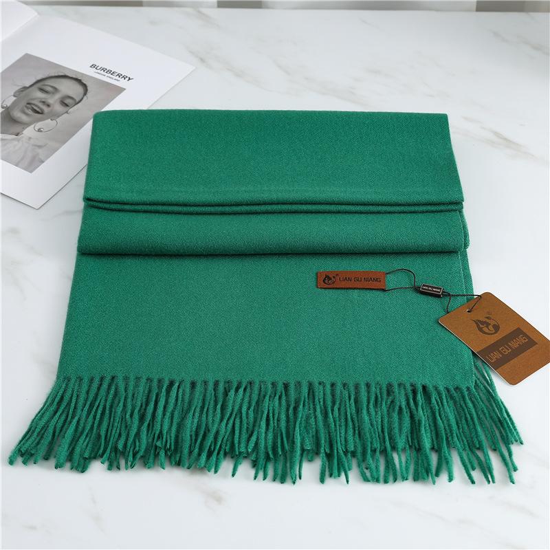 Scarf Imitation Cashmere 29 Colors Thick Warm Solid Color Scarf Shawl Women'S Winter Fashion Tassel Versatile Scarf Men