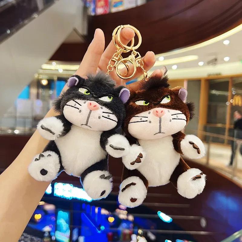 Cute Lucifer Cat Keychain Anime Movie Stuffed Doll Soft Lucifer Cat Plushie Girl Bag Pendant Key Chain Birthday Gift