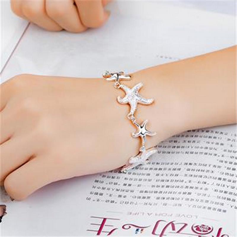 New Luxury 925 Sterling Silver Precious Star Bracelets for Men Women Fashion Fine Jewelry Lady Party Wedding 20cm Holiday Gifts