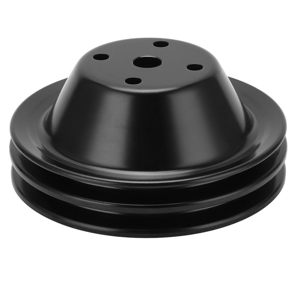 Crankshaft Pulley Double Groove Long Water Pump Pulley Replacement for Chevy Small Block SBC 262 350 400 Engine