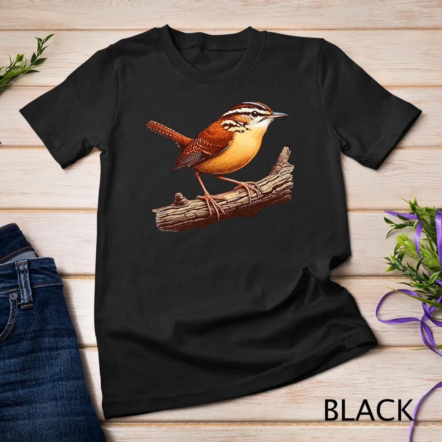 Cute Bird On A Branch Lover ornithologist Carolina Wren T shirt S