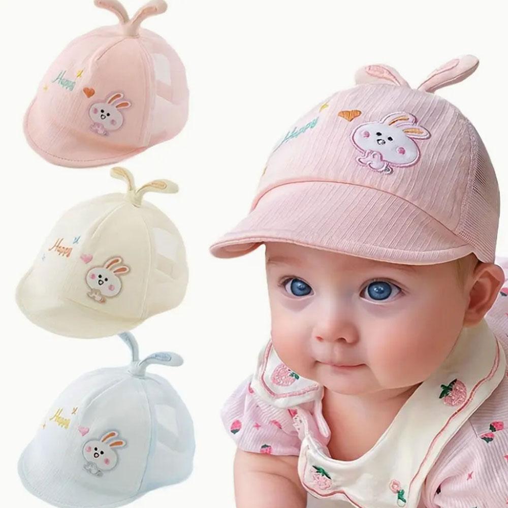 Infant Hat for Boys and Girls, Toddler Sun Hat, Newborn Baby Sun Hat,Embroider Adjustable Breathable Baseball Cap for 0-6 Months