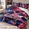 Custom Name Text 3Pcs Bedding Set Jujutsu Kaisen Duvet Cover And Two Pillowcases