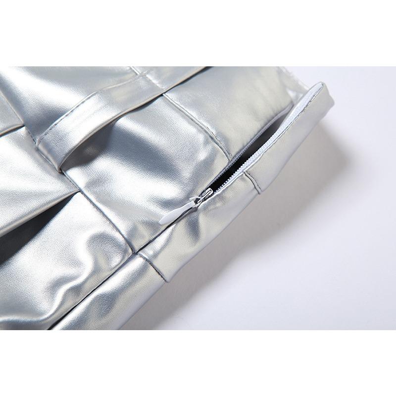 Spring Summer Women's Solid Color Slim-fit Street Fashion High Waist Skirt Pleated Skirt