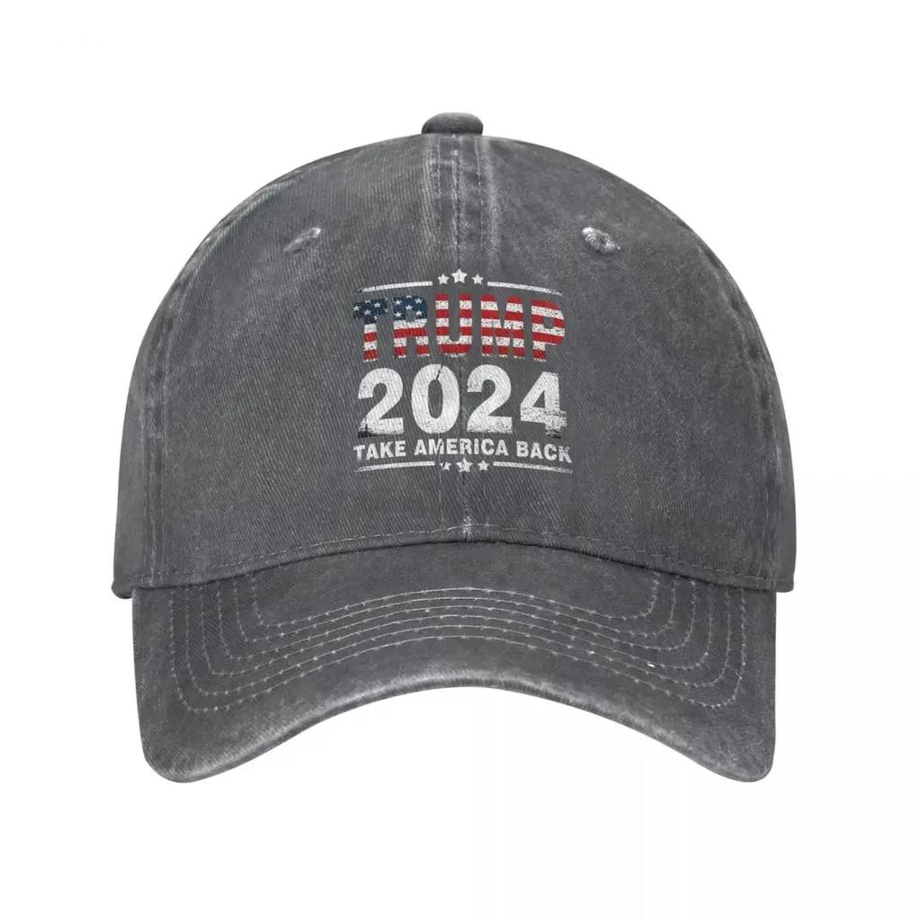 Trump 2024 Take America Again Republican Men Baseball Cap Distressed Deniimm Caps Hat Fashion Outdoor All Seasons Travel Sun Cap