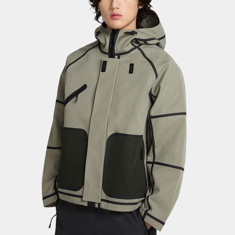 Nike Tech Storm Fit Hooded Windproof Waterproof Loose Long Sleeve Jacket Men Jacket Light-Army-Green Black HM9474-320