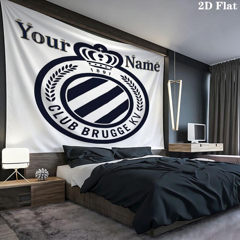 Club Brugge KV Custom Name Wall Tapestry Aesthetic Wall Hanging Printed Fabric Blanket Decorative Tapestries for Bedroom Living Room Home Decor