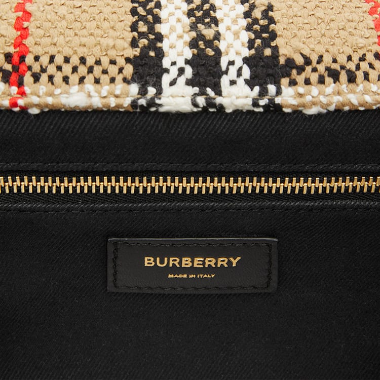 Burberry Lola Bag Floral Tweed Shoulder Bag, Crossbody Bag Medium Women's Brown 80630821