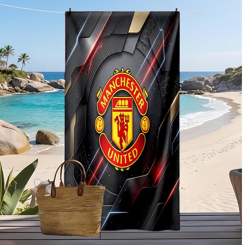 Manchester United Printed Beach Towel Quick Dry Soft TowelPortable Large Rectangular Beach Blanket for Travel Swimming Pool