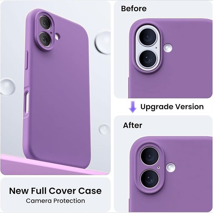 Coque de Protection - BOOLING - iPhone 17 Pro - Silicone Liquide Slim Légère Anti-Rayures - Violet