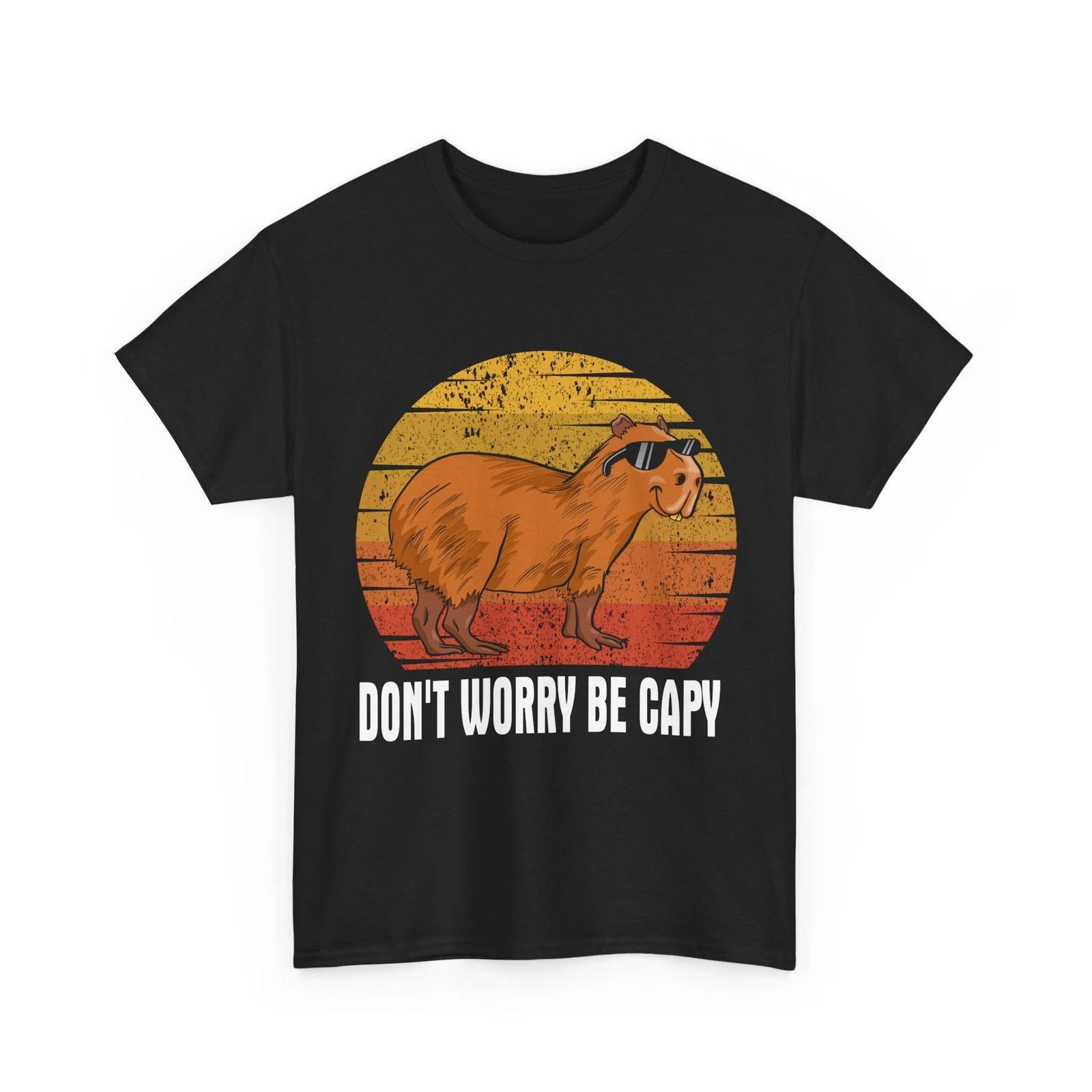 Don t Worry Be Capy T shirt, Capybara Sunglasses Rodents Funny Women Men Shirt 4XL
