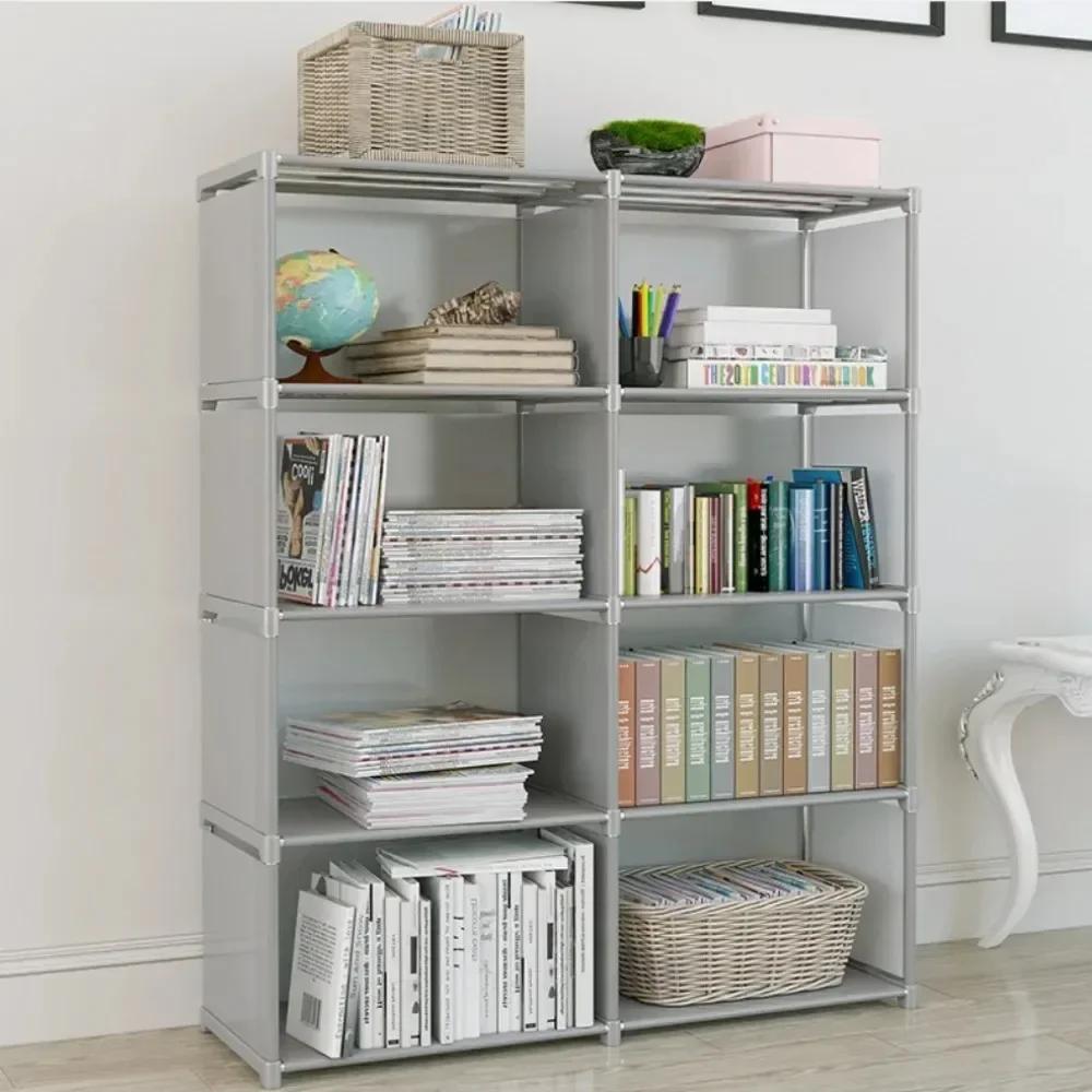Simple Bookshelf Floor Standing Multi-Layer Book Organizer Easy Assembly Portable Bookcases Household Simple Book Display Rack