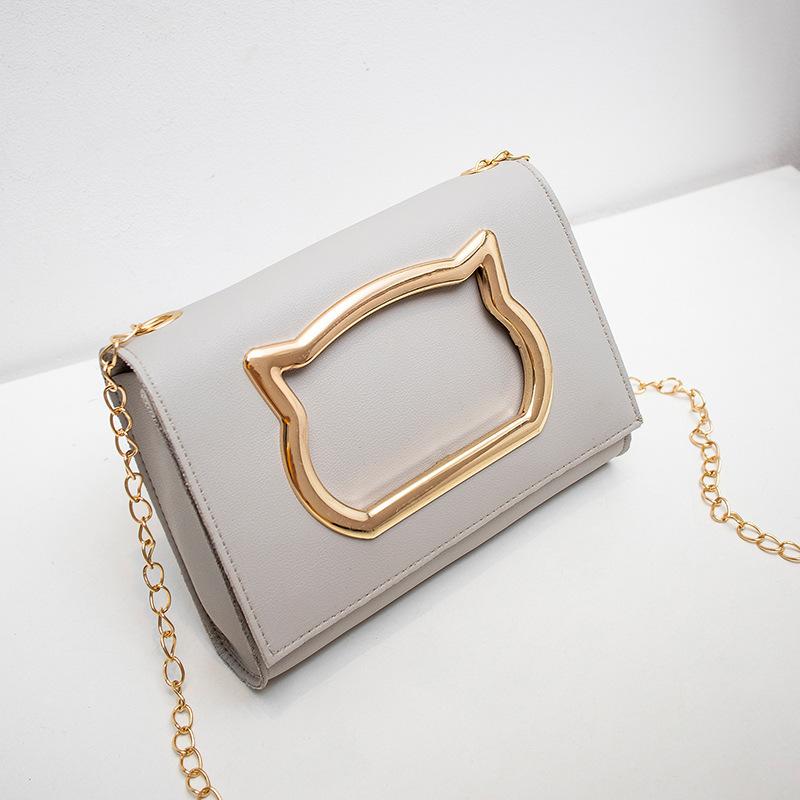 

Cat square bag summer and autumn new product bag cover chain messenger mobile phone change bag серый