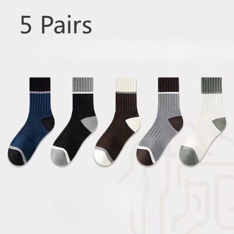 

5 Pairs of Men s Socks, Warm Sports Socks, Men s Mid-calf Socks, Autumn and Winter Sweat-absorbing Socks, Breathable Mid-calf Business Socks 5 pairs