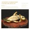 Messing Shark Ornament Figurine Tabletop Kupfer Handwerk Decor Mini Skulptur Statue Büro