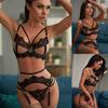 Set sexy elegantní krajkové spodní prádlo podprsenka+podvazek+slipy na spaní ve střihu Babydoll