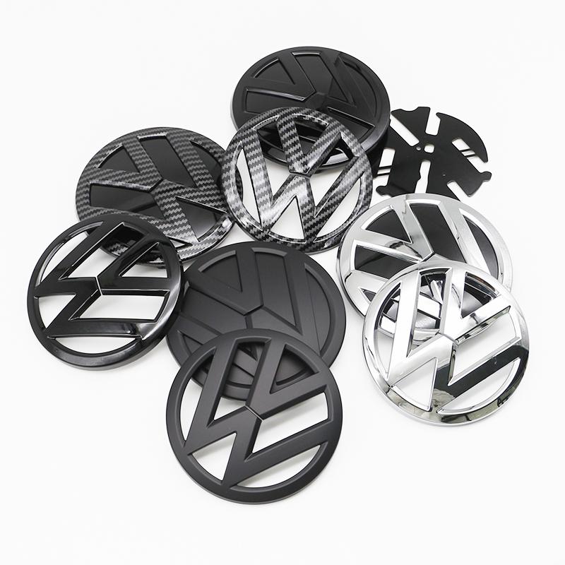 W1611Pc For Volkswagen Polo Car Emblem Logo With VW Polo 2014 2015 2016 2017 2018 Car Logo 122mm Front Bonnet Hood 110mm Rear Trunk