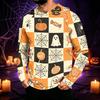 Men's Long Sleeve Sun Hoodie with Halloween Print for Outdoor Activities