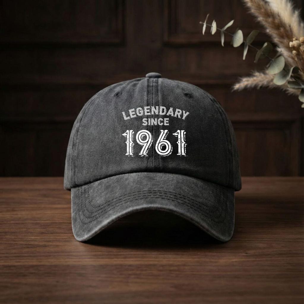 Legendary Decorative Lettering Graphic Fashion Baseball Cap Washed Texture Unisex New Casual Versatile Soft Top D
