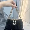 Fashion Shiny Sequin Sequin Handbag Nylon Lining Gold Sequin Party Handbag Lock Buckle Clutch Bag Party