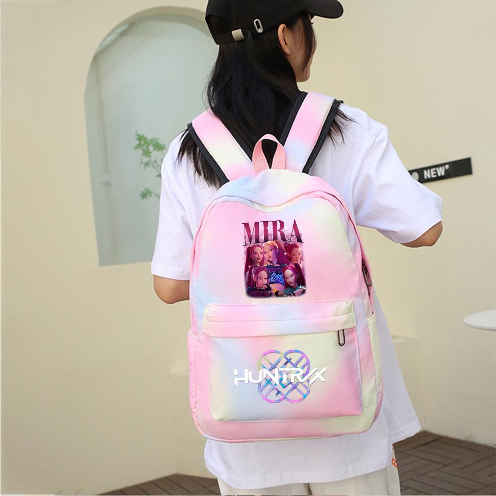 3Pcs/set Cartoon Demon Hunters Printed Backpack with Lunch Bag Pencil Case for Teenager Girl Boy Large Capacity Waterproof Bookbag Gift Mochila