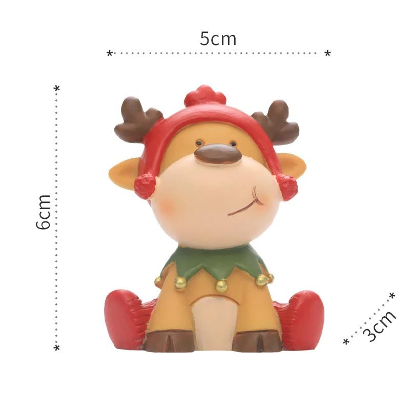 Weihnachtsdekoration Figuren Cartoon Corgi Elch Igel Niedliche Miniatur-Ornamente für Schreibtisch Party Festival Heimdeko