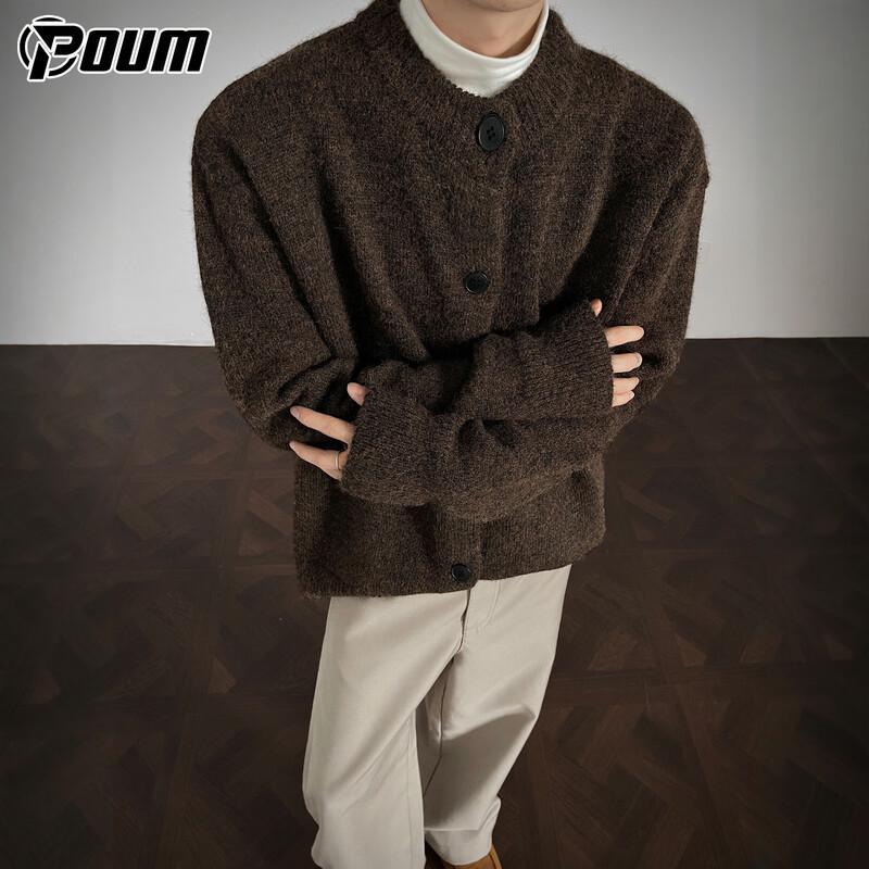 

POUM Men s Old Money Style Cardigan Sweater MY5002 XL