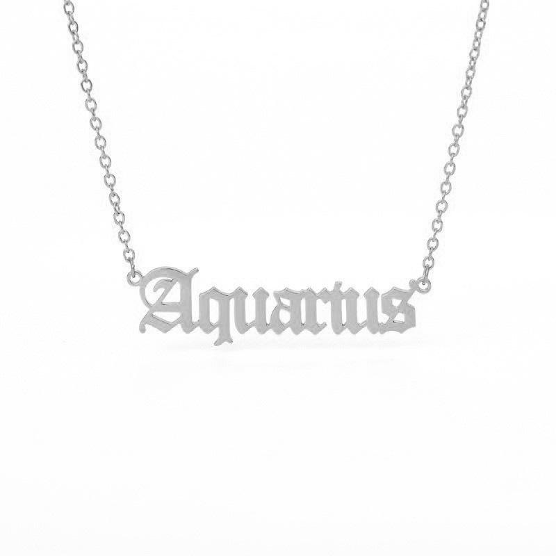 Collana con Ciondolo Zodiacale in Acciaio Inossidabile Dodici Costellazioni