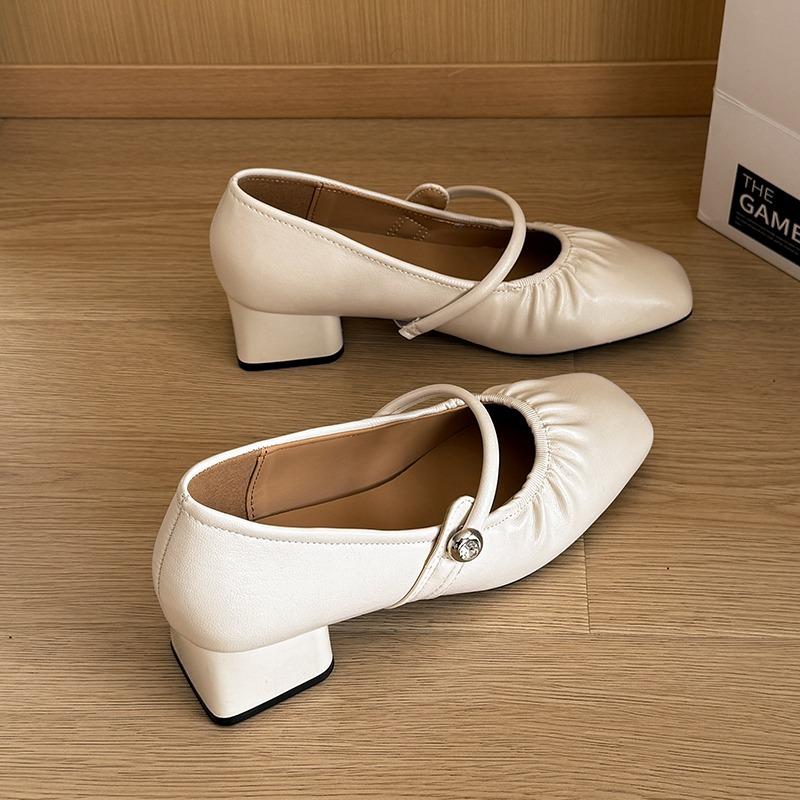 

Fashion Women Mid Heels Shoes Designer Elegant Heeled Sandals Fashion Chunky New Trends Pumps 2025 Autumn Shoes Dress Zapatillas Mujer 40 бежевый