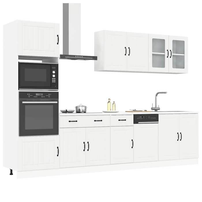 VidaXL Ensemble d'armoires cuisine 7pcs Kalmar blanc bois d'ingénierie, ensemble d'armoires, étagère de rangement, placard, 3314741