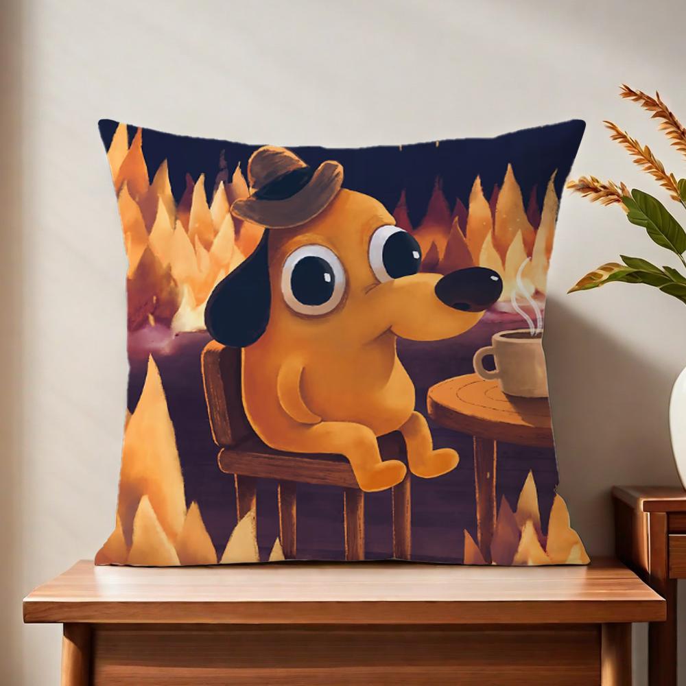 This Is F-Fine Meme Cushion Cover For Pillow Printing Sofa Decoration Home Car Room Coffee Shop Office Nordic Simplicity