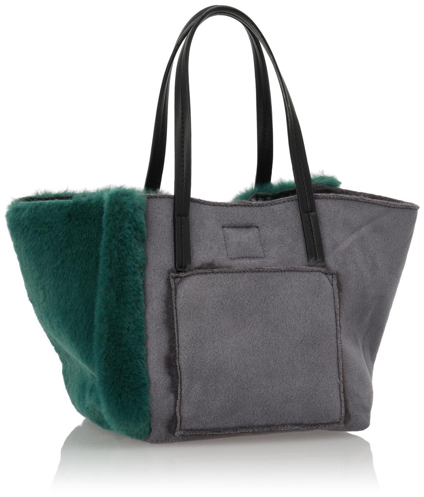 Handtasche mit wendbarer grüner [Cuco]-Tasche, farblich abgestimmte Tasche in Shearling-Optik, Damen, (360)