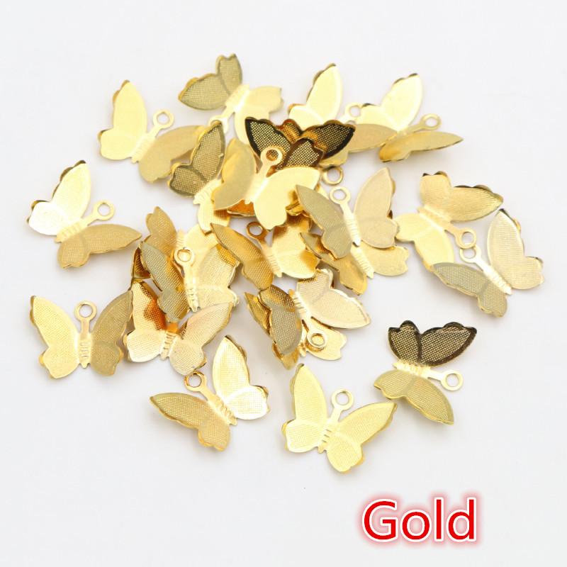 100pcs Metal Copper Small Butterfly Charms Pendant 11mmx13mm DIY Jewelry Accessories Findings for Necklace Bracelet Earrings