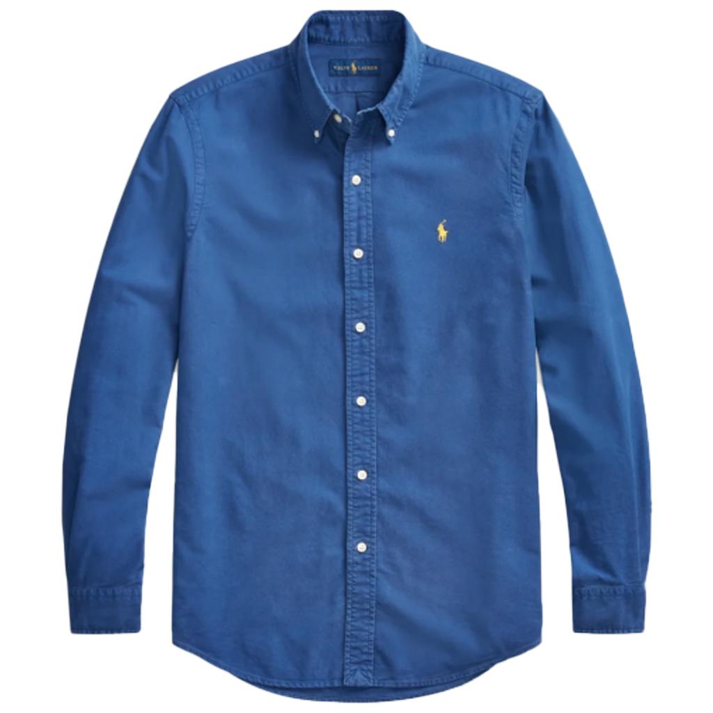 Polo Ralph Lauren SS23 Solid Color Polo Collar Long Sleeve Shirt Men shirts Blue MNPOWOV16820919400