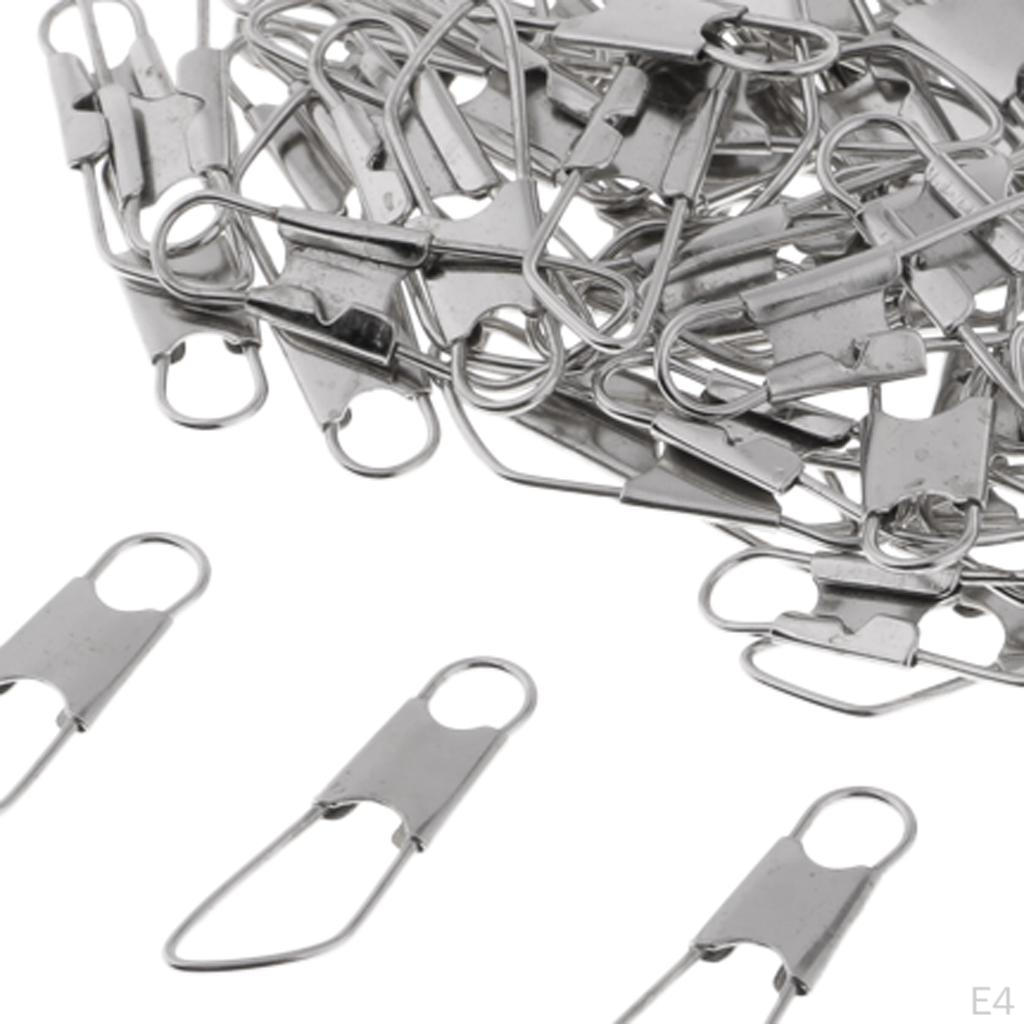 100 Pcs Fishing Locks Brooches Made Of Rotating Stainless Steel