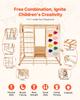 Indoor Jungle Gym, 7-in-1 Toddler Indoor Playground, 120 x 147 x 142 cm, with Wood and Rope Ladder, Net Ladder, Swing, Monkey Bar, Slide, Climbing