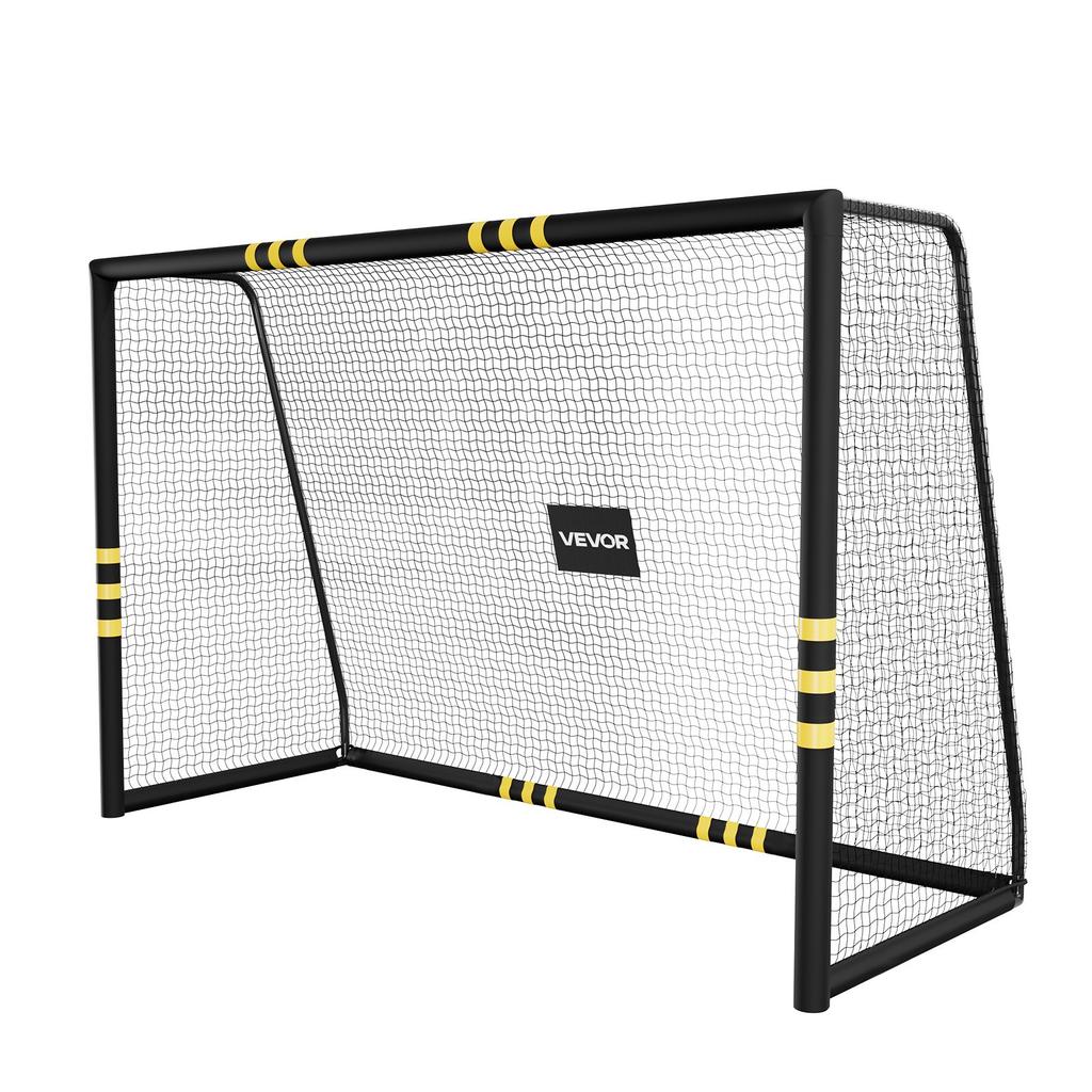 VEVOR Soccer Goal 3 X 2 M Soccer Goal for Backyard Iron Frame PE Net, Portable & Durable Set, High-Strength Net, Foam Padding, Ground Stakes