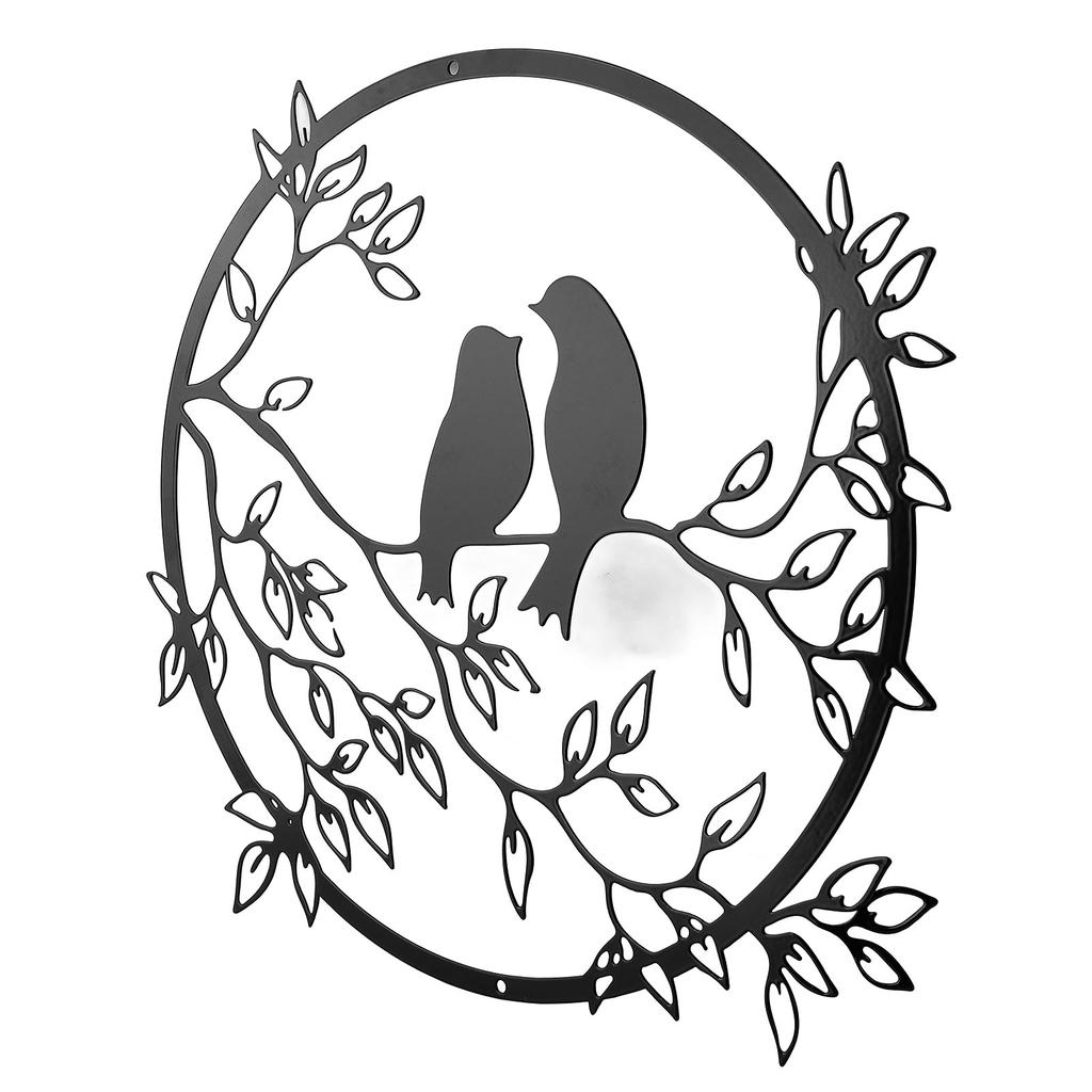 Bird On Tree Wall Decor 33CM Exquisite Metal Wall Art Sculpture for Living Room Bar Restaurant