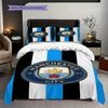 Manchester City Emblem Three-piece Set (1 * Duvet Cover + 2 * Pillowcase, Without Core) 2DFlat Duvet Cover and Pillowcase Christmas Birthday Gift